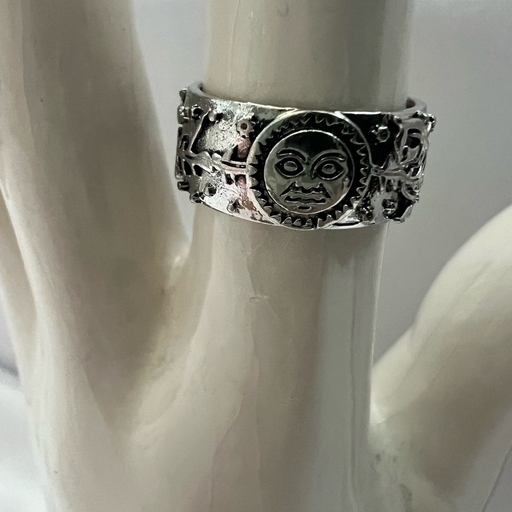 Sterling Silver Sun & Moon Ring